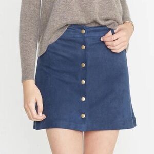 Marine Layer Rosie Navy Button-Front Mini Skirt